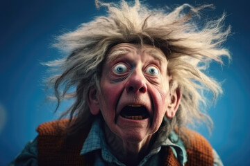 3D rendering in cartoon style depicting the face of an elderly man.