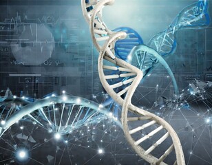 dna helix on blue background