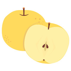 梨のイラスト カラー 線なし