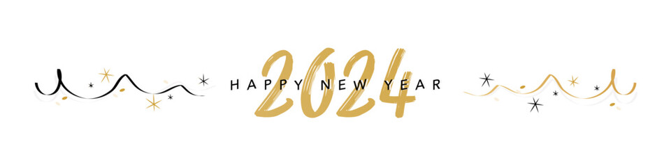 Happy new year 2024 / transparent background