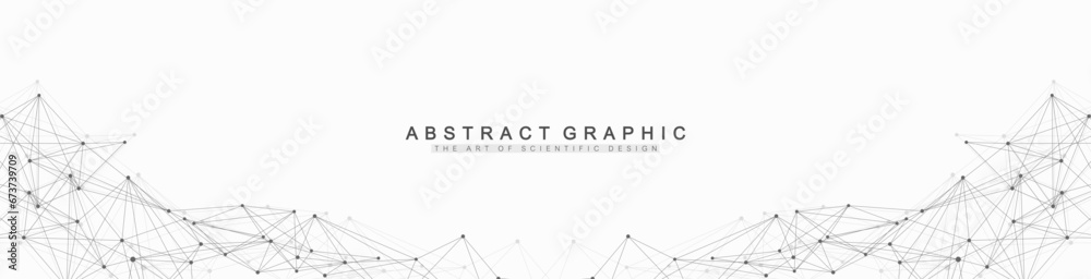 Aufkleber Global network connection banner design template. Header social network communication in the global business concept. Big data visualization. Internet technology