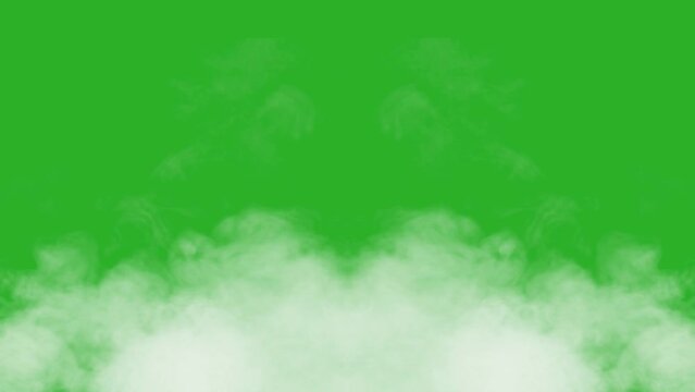 Footage of cartoon smoke blowing. Smoke wave, with green screen.