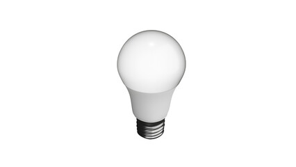 White LED light bulb on isolated background, alpha, transparent, png