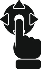 Augmented reality hand touch icon simple vector. Augmented reality. Code video digital