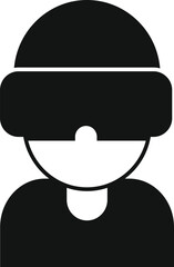 Obraz na płótnie Canvas Boy vr headset game icon simple vector. Augmented reality. Digital screen