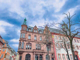 Fototapeta premium Street view of old village Heidelberg in Germany