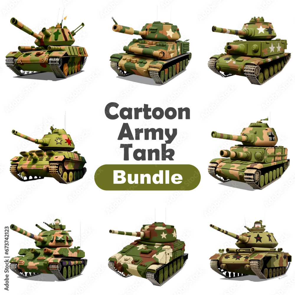 Wall mural military tank cartoon