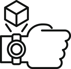 Augmented reality watch tech icon outline vector. Vr app. Digital screen