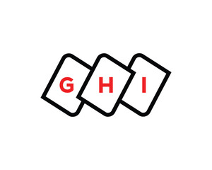 Letter G H I logo design
