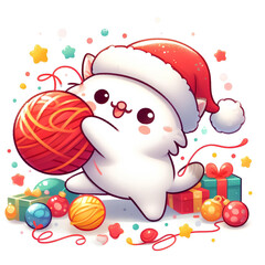 Obraz premium santa claus with christmas ball