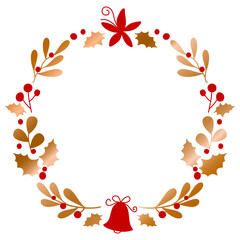 Christmas wreath floral frame , New year wreath frame , Celebration Frame , Christmas frame , New year frame, gift floral wreath design ,decorative wreath fram png transparent background illustration