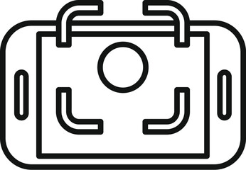 Scan control reality icon outline vector. Smart future. Rotate scan marker