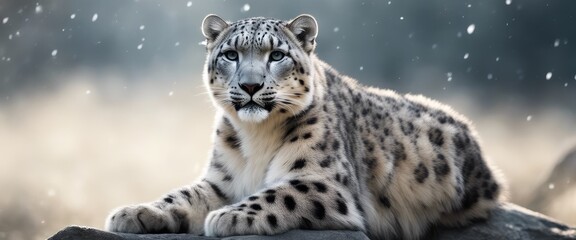 Snow Leopard Photography Stock Photos cinematic, wildlife, snow leopard, for home decor, wall art, posters, game pad, canvas, wallpaper - obrazy, fototapety, plakaty