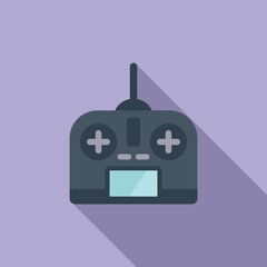 Modern drone control joystick icon flat vector. Aerial smart secure. Aircraft spy