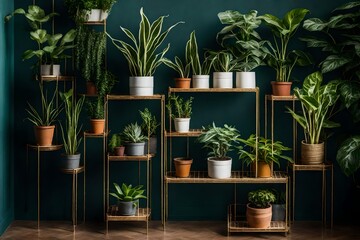 Display your plants on a multi-tiered plant stand.