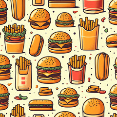 fast food seamless background - Generative AI