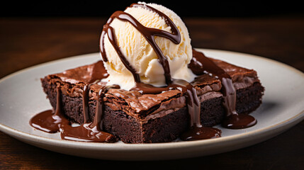 Chocolate Fudge Brownie with Vanilla Ice Cream