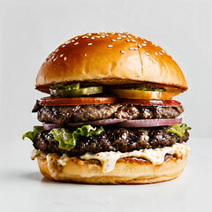 hamburger on a plate