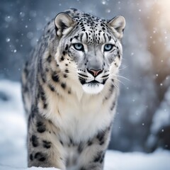 Fototapeta premium Snow Leopard Photography Stock Photos cinematic, wildlife, snow leopard, for home decor, wall art, posters, game pad, canvas, wallpaper