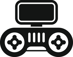 Drone control joystick icon simple vector. Mobile smart remote. Aircraft communication