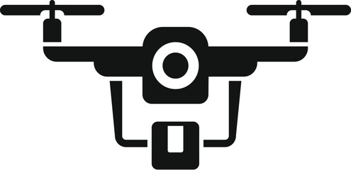 Parcel drone delivery icon simple vector. Camera spy. Remote control tech