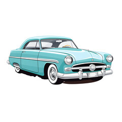 vintage car  isolated on transparent background Generative AI