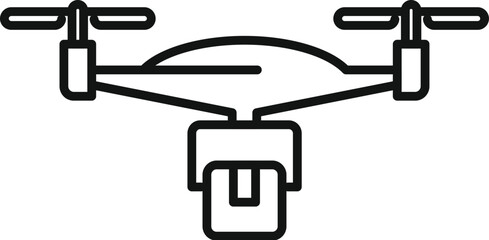 Parcel drone control icon flat vector. Map land view. Network reality