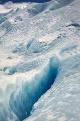 Perito Moreno Glacier textures, cracks and potholes 