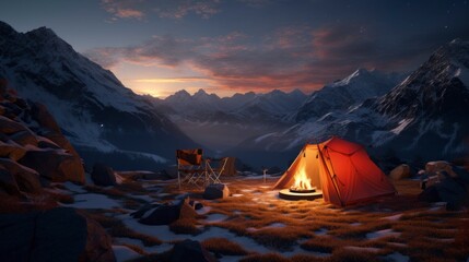 Camping trip in the mountains
