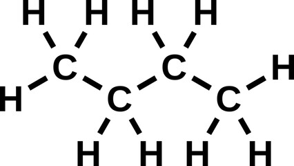 Butane C4H10 chemical structural formula, vector illustration  - obrazy, fototapety, plakaty