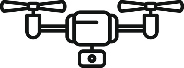 Smart digital drone icon outline vector. Land video toy. Mobile smart