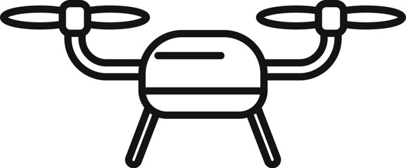 Ai camera drone icon outline vector. Mobile smart remote. Land map