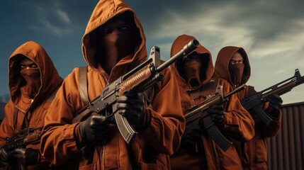 Fototapeta premium mafia posing with his gun