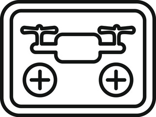 Tablet drone control icon outline vector. Network spy. Digital map tech