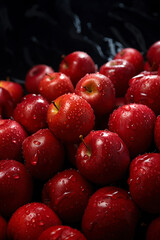 Fresh apple banner. Apples background. Close-up food photography