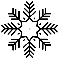 Christmas snowflake Svg file, black and white, outline art, coloring book.