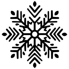 Christmas snowflake Svg file, black and white, outline art, coloring book.
