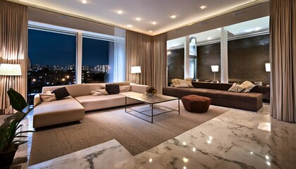 裕福な家庭のリビングルーム