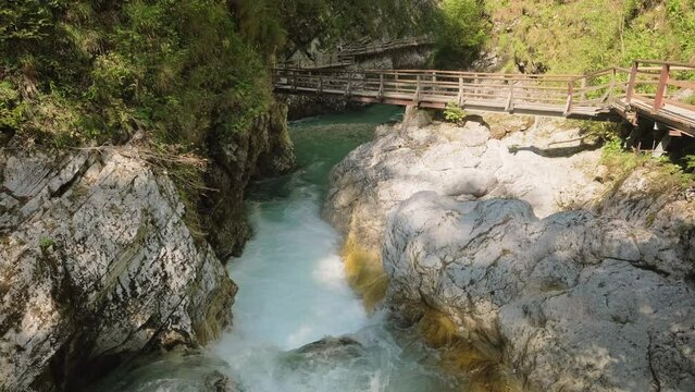 The Vintgar Gorge in Triglav National Park, Slovenia