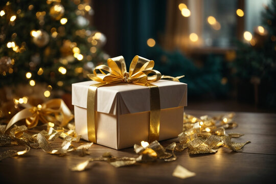 Image of a gift box with shining lights.