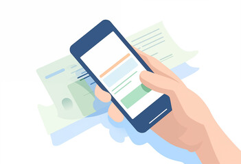 Captivating Hand Holding Phone and Prepaid Receipt