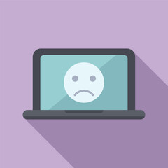 Broken laptop brand icon flat vector. Fan technology. Mobile remote app