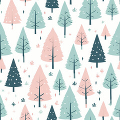 Obraz premium seamless pattern with christmas trees