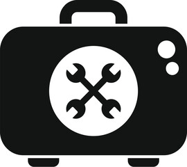 Laptop repair tool box icon simple vector. Button tool. Service mobile