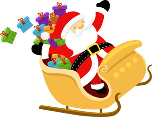 Santa Delivering Gifts With Sleigh