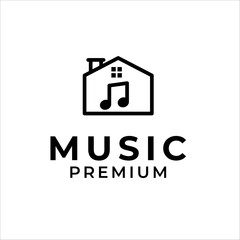 Home Note Music Studios Logo Design Concept Vector Illustration Symbol Icon