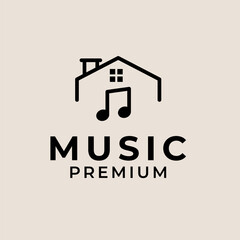 Home Note Music Studios Logo Design Concept Vector Illustration Symbol Icon