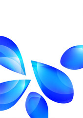 Many transparent isolated petals on a white background. Vector