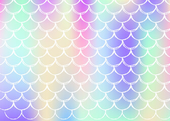 Mermaid scales background with holographic gradient.