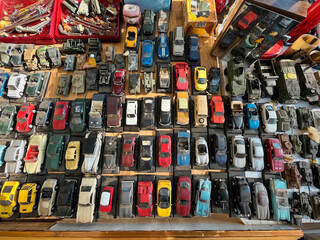 collection of colorful model cars - 673763332